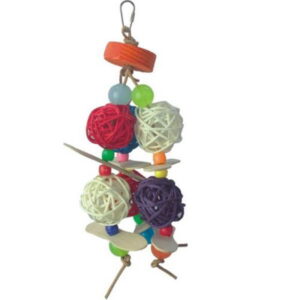 Bird Parrot Toy Wicker Balls Propeller