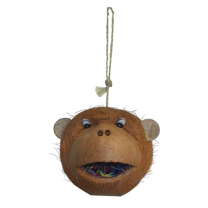 Coconut Monkey Face Bird Parrot Toy