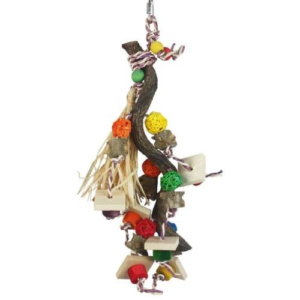 Hanging Wood with Balls Bird Parrot Toy