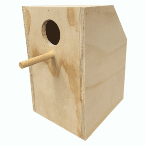 Lovebird breeding box sloped 1