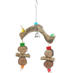 Natural Wood Leather Bird Parrot Toy