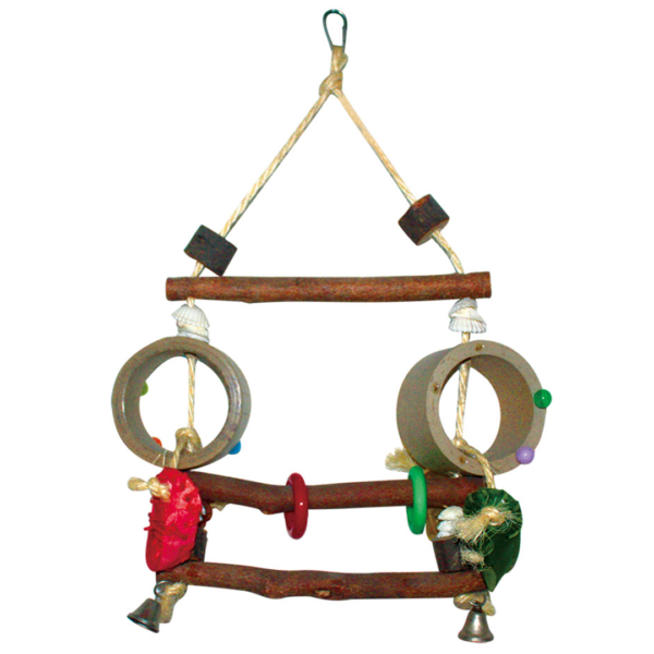 Wood Perch Ring Mobile Bird Parrot Toy