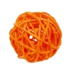 Wicker Ball Bird Toy Orange