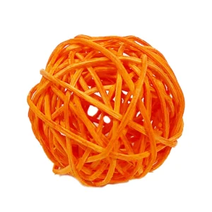 Wicker Ball Bird Toy Orange