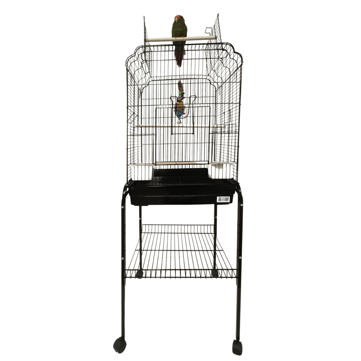 Medium open top bird cage with stand