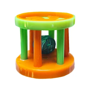 Bird Foot Toy With Bell - Green and Orange