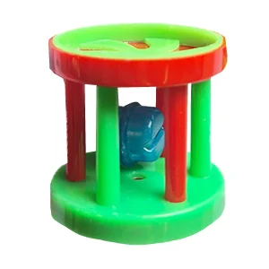 Bird Foot Toy With Bell - Green and Red